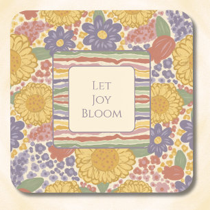 Ensemble de dessous de verre Let Joy Bloom – Texte