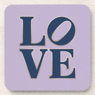 Ensemble de Dessous de verre LOVE Bleu