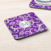 Ensemble de Dessous de verre Monogrammes pourpre e (Côté gauche)