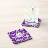Ensemble de Dessous de verre Monogrammes pourpre e (Côté Droit)