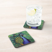 Ensemble de dessous de verre Paon Art Déco (Côté Droit)