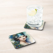 Ensemble de dessous de verre Paon Fille Flapper de (Côté Droit)