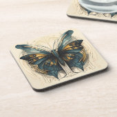 Ensemble de dessous de verre Papillon Art Déco (Côté gauche)