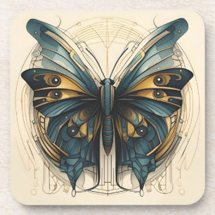 Ensemble de dessous de verre Papillon Art Déco