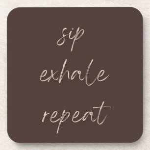 Ensemble de dessous de verre Sip Exhale Repeat Wai
