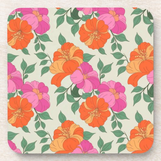 Ensemble de Dessous de verre verts rose orange (Devant)