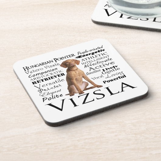 Ensemble de Dessous de verre Vizsla Traits (Côté gauche)