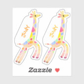 Ensemble de deux étiquettes de nom de girafe fanta (Feuille)