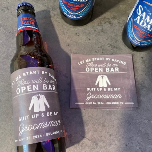 Ensemble de Étiquettes de bouteille de bière Groom