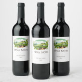 Ensemble de Étiquettes Vins Vignoble Vert Simple (Bouteilles)