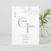Ensemble de faire-part de mariage à monogramme flo (Debout devant)