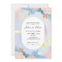 Ensemble de faire-part de mariage floral doré de l