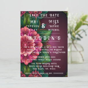 Ensemble de faire-part de mariage floral élégant