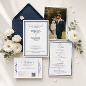 Ensemble de faire-part de mariage Navy Luxe