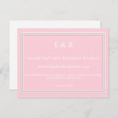 Ensemble de Faire-part de mariage rose pastel clai (Devant / Derrière)