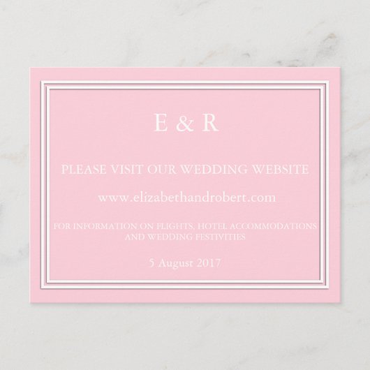 Ensemble de Faire-part de mariage rose pastel clai (Devant)