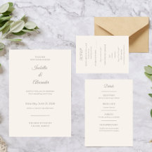 Ensemble de faire-part de mariage tout-en-un