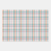 Ensemble de feuilles de papier cadeau à carreaux é (Devant)