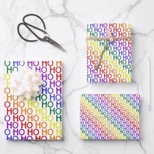 Ensemble de feuilles de papier cadeau à motif Ho H (Recto)