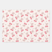 Ensemble de feuilles de papier cadeau à ruban rose (Devant)