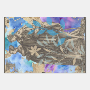 Ensemble de feuilles de papier cadeau pour couples
