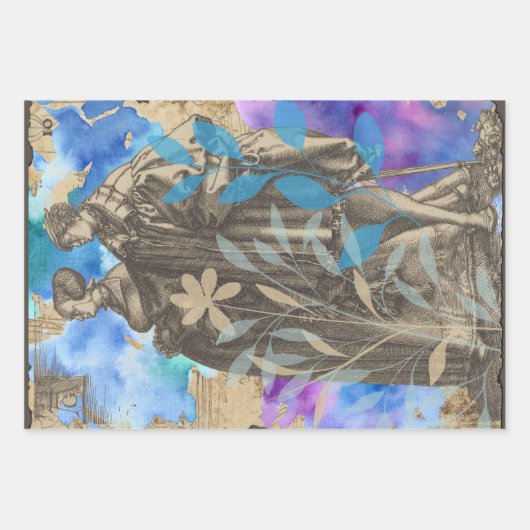 Ensemble de feuilles de papier cadeau pour couples (Devant)