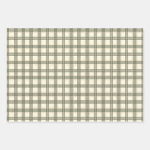 Ensemble de feuilles de papier cadeau Tartan Sage