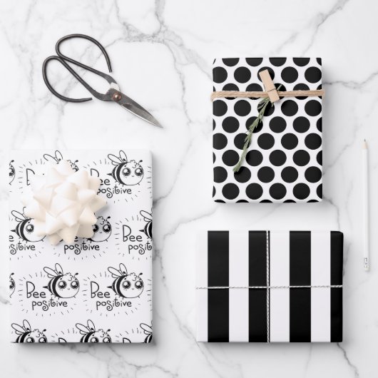 Ensemble de feuilles de papier d'emballage Bee Pos (Recto)