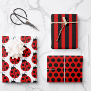 Ensemble de feuilles de papier d'emballage Ladybug