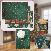 Ensemble de feuilles plates de papier d'emballage