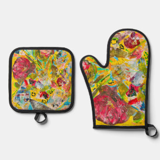 Ensemble De Gant De Cuisine Et De Manique A Rose By Any Other Name oven mitt and pot holders