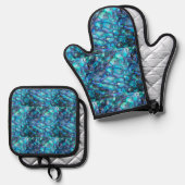 Ensemble De Gant De Cuisine Et De Manique Abalone (Recto/Verso)