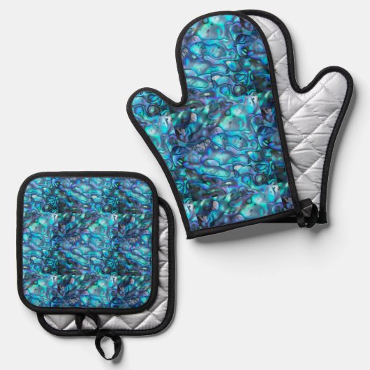 Ensemble De Gant De Cuisine Et De Manique Abalone (Recto/Verso)