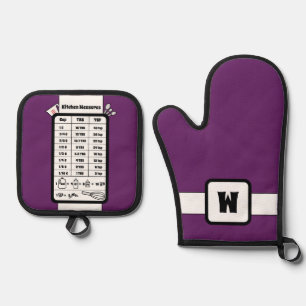 Ensemble De Gant De Cuisine Et De Manique Aide de mesure de cuisine en aubergine