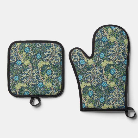 Ensemble De Gant De Cuisine Et De Manique Algue, William Morris (Recto)