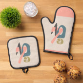 Ensemble De Gant De Cuisine Et De Manique Amour (De haut en bas)