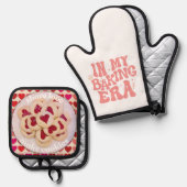 Ensemble De Gant De Cuisine Et De Manique Amour à cuire (Recto/Verso)