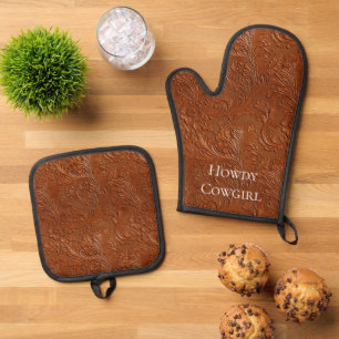 Ensemble De Gant De Cuisine Et De Manique Art Brown occidental