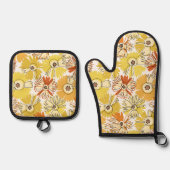 Ensemble De Gant De Cuisine Et De Manique Aster Bloom (Recto)
