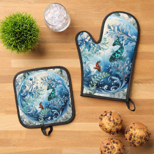 Ensemble De Gant De Cuisine Et De Manique Au fond de la mer