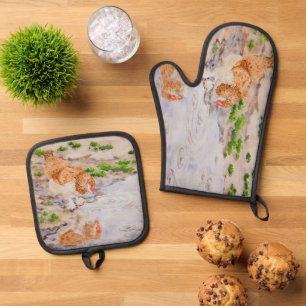 Ensemble De Gant De Cuisine Et De Manique Automne la poule