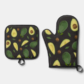 Ensemble De Gant De Cuisine Et De Manique Avocado Cloth Placemat (Recto)