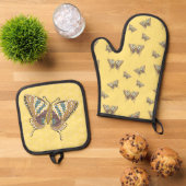 Ensemble De Gant De Cuisine Et De Manique Aztec Swallowtail (De haut en bas)