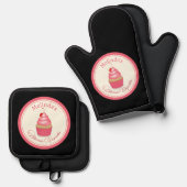 Ensemble De Gant De Cuisine Et De Manique Baker Cupcakes (Recto/Verso)