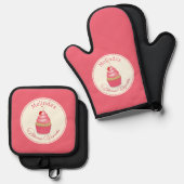 Ensemble De Gant De Cuisine Et De Manique Baker Cupcakes (Recto/Verso)