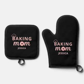 Ensemble De Gant De Cuisine Et De Manique Baking Mom Cadeaux personnalisés pour maman Fête d