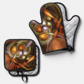 Ensemble De Gant De Cuisine Et De Manique Balloons and Ribbons  Abstract (Recto/Verso)