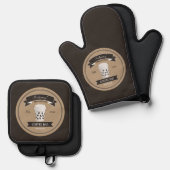 Ensemble De Gant De Cuisine Et De Manique Bar café (Recto/Verso)