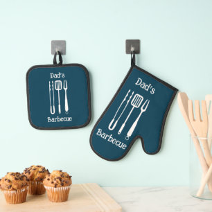 Ensemble De Gant De Cuisine Et De Manique Barbecue de papa