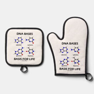 Ensemble De Gant De Cuisine Et De Manique Base de base d'ADN pour la structure moléculaire d